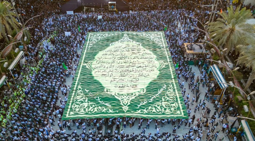  شاهد..بلوحات قرآنية" موكب بني عامر" ينظم مسيرته في الأربعينية 