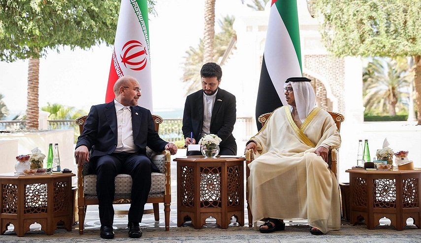 قاليباف يبحث مع نائب رئيس الامارات بشان تطوير العلاقات الثنائية بين البلدين