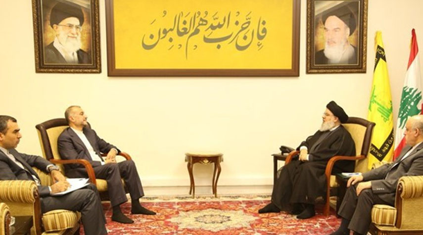  عبد اللهيان يجري محادثات مع السيد نصر الله في بيروت 