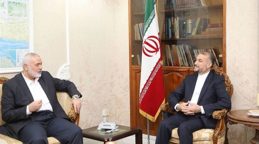  أمير عبداللهيان يجتمع بإسماعيل هنية في الدوحة 