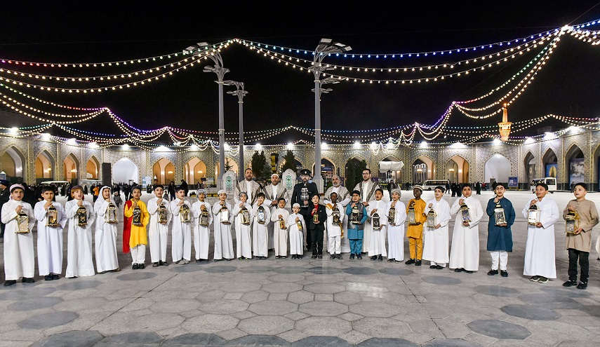 صور جميلة من استقبال شهر رمضان المبارك من الحرم الرضوي الشريف
