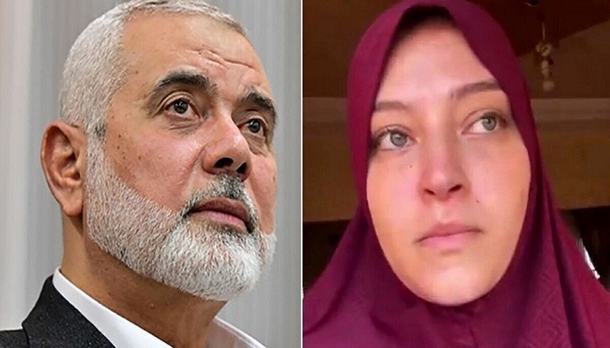 تمجيد رهبر انقلاب از سخنان باصلابت عروس شهيد هنيه