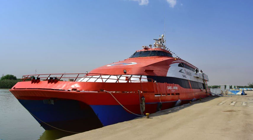  اول رحلة بحرية لزوار الاربعين من خرمشهر الى البصرة 