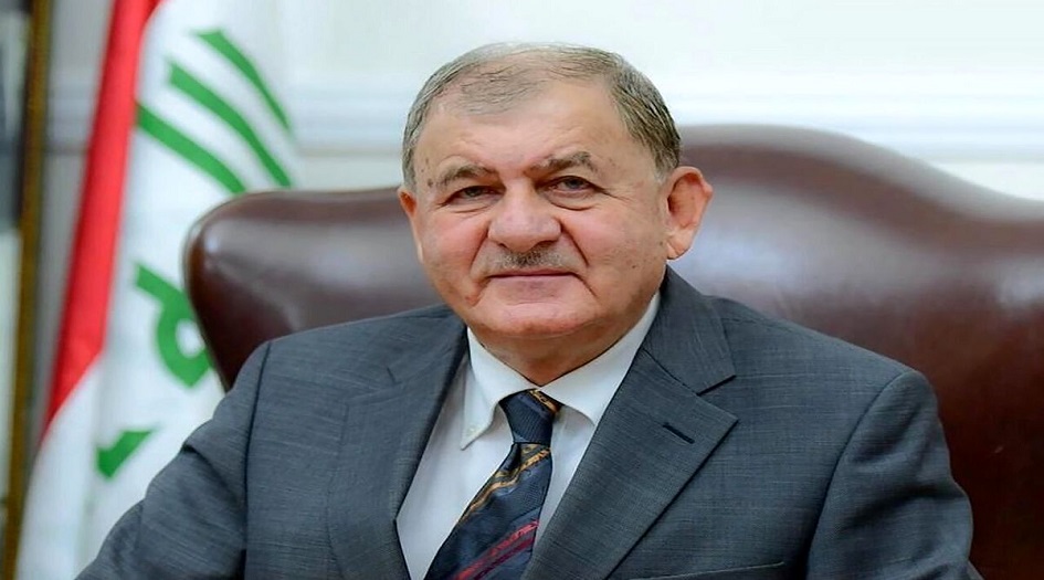  الرئيس العراقي يطالب المجتمع الدولي بتحمل مسؤولية لوقف مجازر الكيان الصهيوني