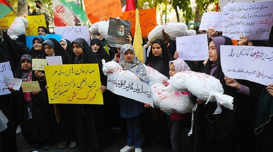 وقفة احتجاجية ضد جرائم الكيان الصهيوني أمام مكتب الأمم المتحدة في طهران