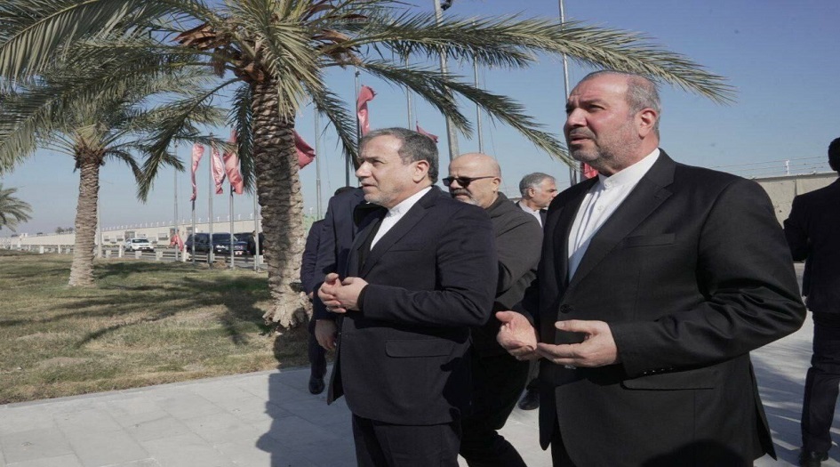 وزير الخارجية الايراني يزور موقع استشهاد الشهيدين سليماني وابو مهدي المهندس